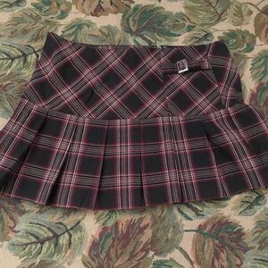 plaid mini skirt with a buckle detail
